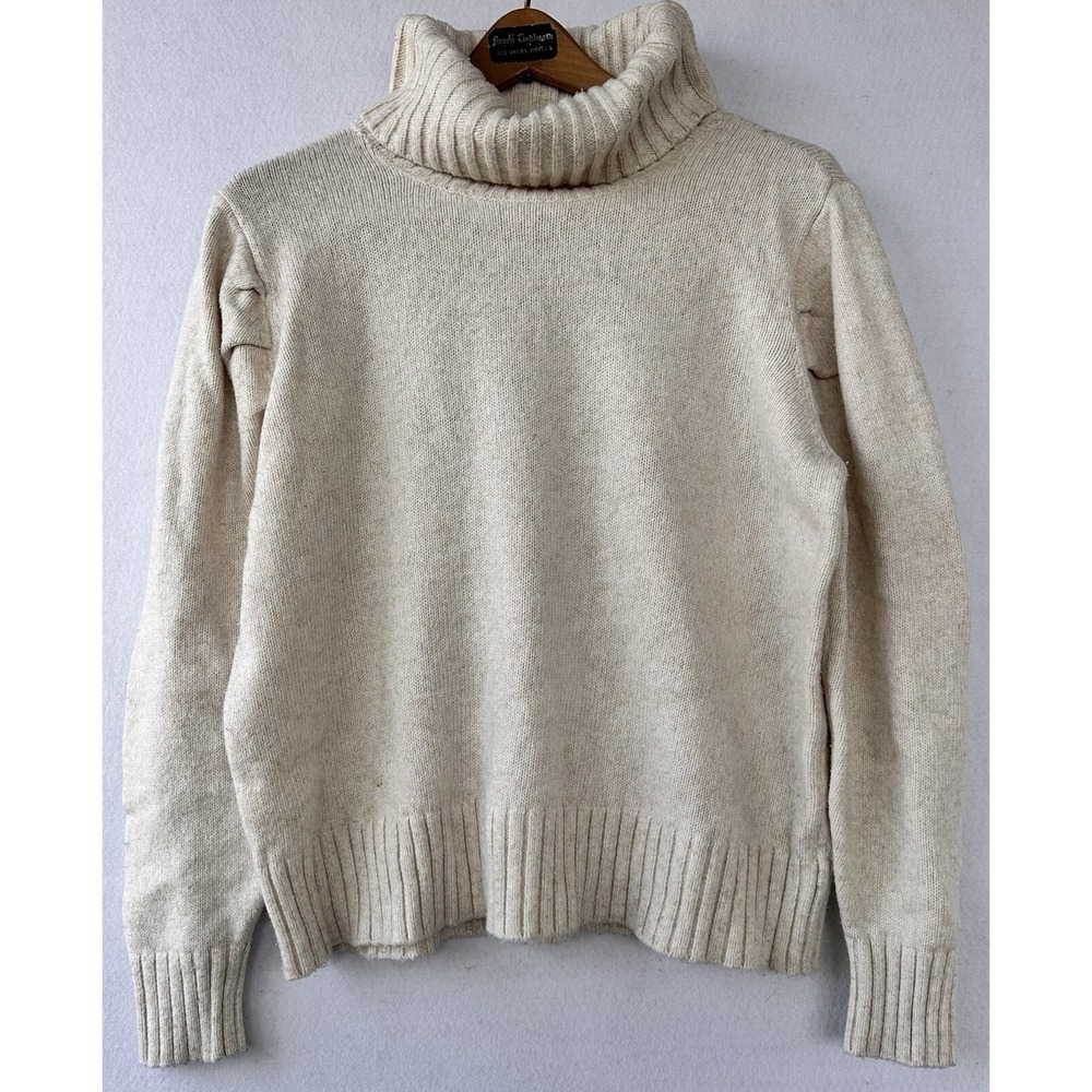 CABI Puff Sleeve Sweater Cream Office Business BOHO Elegant Women's Sz L